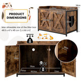NNECW Cat Litter Box Enclosure with Double Doors