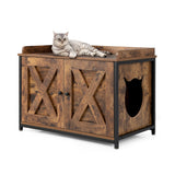 NNECW Cat Litter Box Enclosure with Double Doors