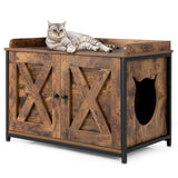 NNECW Cat Litter Box Enclosure with Double Doors