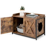NNECW Cat Litter Box Enclosure with Double Doors