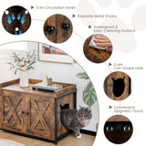 NNECW Cat Litter Box Enclosure with Double Doors