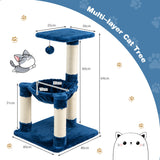 NNECW Multi-level Cat Tree with Cosy Hammock for Cats