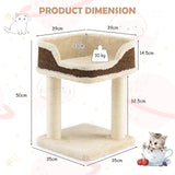 NNECW Compact Cat Tree Tower for Scratching Relaxing &amp Sleeping-Beige