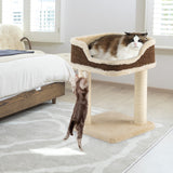 NNECW Compact Cat Tree Tower for Scratching Relaxing &amp Sleeping-Beige