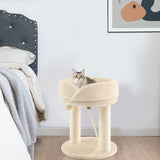 NNECW 4-in-1 Cat Climbing Tree Tower with Soft Top Perch &amp Padded Base-Beige