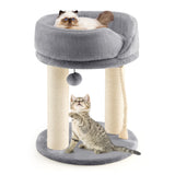 NNECW 4-in-1 Cat Climbing Tree Tower with Soft Top Perch &amp Padded Base-Grey