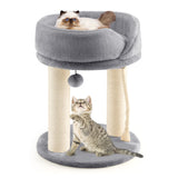 NNECW 4-in-1 Cat Climbing Tree Tower with Soft Top Perch &amp Padded Base-Grey