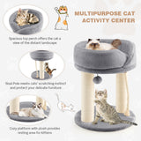 NNECW 4-in-1 Cat Climbing Tree Tower with Soft Top Perch &amp Padded Base-Grey