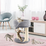 NNECW 4-in-1 Cat Climbing Tree Tower with Soft Top Perch &amp Padded Base-Grey