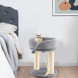 NNECW 4-in-1 Cat Climbing Tree Tower with Soft Top Perch &amp Padded Base-Grey