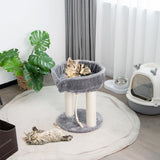 NNECW 4-in-1 Cat Climbing Tree Tower with Soft Top Perch &amp Padded Base-Grey