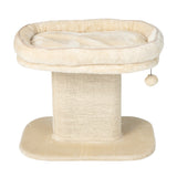 NNECW Modern Cat Tree Tower for Kittens with Large Plush Perch for Indoor Beige