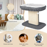 NNECW Modern Cat Tree Tower for Kittens with Large Plush Perch for Indoor Gray