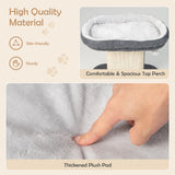 NNECW Modern Cat Tree Tower for Kittens with Large Plush Perch for Indoor Gray