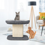 NNECW Modern Cat Tree Tower for Kittens with Large Plush Perch for Indoor Gray