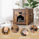 NNECW Cat Litter Box Enclosure with Double Louvered Doors