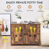 NNECW Cat Litter Box Enclosure with Double Louvered Doors