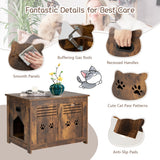 NNECW Cat Litter Box Enclosure with Top Opening & Side Entrance