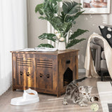 NNECW Cat Litter Box Enclosure with Top Opening & Side Entrance