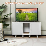 NNECW Cat Litter Box Enclosure TV Stand with Scratching Board for 2 Cats