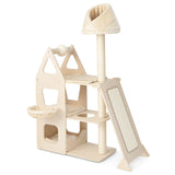 NNECW Multi-Layer Wooden Cat Tree with Plush Perch for Kitten