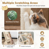 NNECW Multi-Layer Wooden Cat Tree with Plush Perch for Kitten