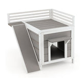 NNECW Feral Kitty Houses with Escape Doors and Wide Side Ladder for Pet