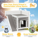 NNECW Feral Kitty Houses with Escape Doors and Wide Side Ladder for Pet