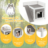 NNECW Feral Kitty Houses with Escape Doors and Wide Side Ladder for Pet