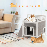 NNECW Feral Kitty Houses with Escape Doors and Wide Side Ladder for Pet