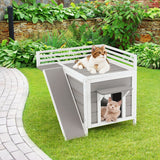 NNECW Feral Kitty Houses with Escape Doors and Wide Side Ladder for Pet