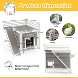 NNECW Feral Kitty Houses with Escape Doors and Wide Side Ladder for Pet