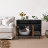 NNECW Cat Litter Box Enclosure with Scratching Pad