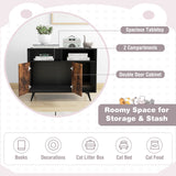 NNECW Cat Litter Box Enclosure with Scratching Pad