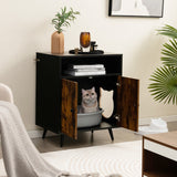 NNECW Modern Cat Litter Box Enclosure with Metal Slanted Legs for Pet