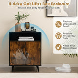 NNECW Modern Cat Litter Box Enclosure with Metal Slanted Legs for Pet