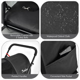NNECW 4-in-1 Double Pet Stroller with Detachable Carrier for Cats Travel-Black