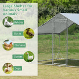 NNECW Large Spire-Shaped Chicken Run Coop with Waterproof and Sun-Protective Cover