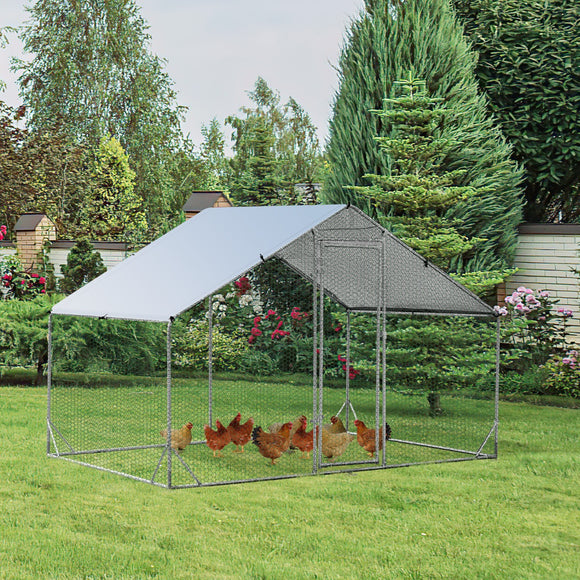 NNECW Large Spire-Shaped Chicken Run Coop with Waterproof and Sun-Protective Cover
