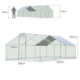 NNECW Large Spire-Shaped Chicken Coop with Waterproof and Sun-protective Cover for Backyard/Farm-600 cm x 300 cm x 195 cm