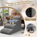 NNECW 4-Tier Foam Dog Ramp with Washable Zippered Cover