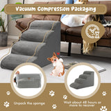 NNECW 4-Tier Foam Dog Ramp with Washable Zippered Cover