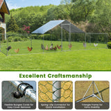 NNECW Extra Large Metal Chicken Coop with Waterproof & Sun-proof Cover