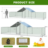 NNECW Extra Large Metal Chicken Coop with Waterproof & Sun-proof Cover