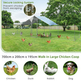 NNECW Extra Large Metal Chicken Coop with Waterproof & Sun-proof Cover