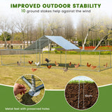 NNECW Extra Large Metal Chicken Coop with Waterproof & Sun-proof Cover