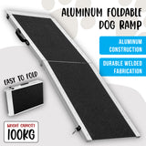 NNEDPE Foldable Aluminium Dog Ramp - 122 x 38 cm