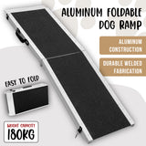 NNEDPE Foldable Aluminium Dog Ramp -  183 x 38cm