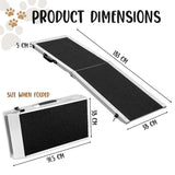 NNEDPE Foldable Aluminium Dog Ramp -  183 x 38cm