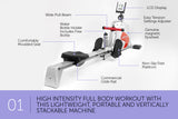 NNEDPE Powertrain Magnetic Flywheel Rowing Machine - Silver